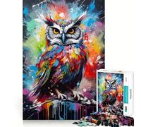 Puzzle de 1000 pièces représentant Un Hibou, Un Oiseau et Une Affiche (38x52cm) Idéal pour Les Adolescents, ce Puzzle stimule la réflexion et Offre Un Cadeau mémorable et Joyeux pour Toute la Famille