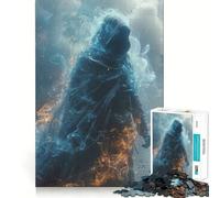 Puzzle de 1000 pièces représentant Un Homme mystérieux en Cape Bleue, idéal pour Les Adolescents Un Jeu intellectuel Stimulant, Un Moment de Partage et de qualité, Un Cadeau mémorable (38x26cm)