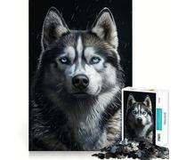 Puzzle de 1000 pièces représentant Un Husky sibérien en Hiver, idéal pour Les Adolescents Jeu Intelligent, découpe précise, Cadeau de Saison 38x26cm