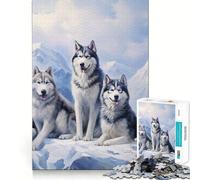 Puzzle de 1000 pièces représentant Un Husky sibérien, idéal pour Les Adolescents Jeu de logique Claire, Passe-Temps Calme, découpe Parfaite, Cadeau Classique 38x52cm