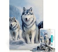 Puzzle de 1000 pièces représentant Un Husky sibérien, idéal pour Les Adolescents Jeu de logique Claire, Passe-Temps Calme, découpe Parfaite, Cadeau Classique 38x52cm