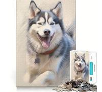 Puzzle de 1000 pièces représentant Un Husky sibérien, pour Adultes, Sharp Logic, Jouet de Loisirs pour la Maison, découpe précise, 38x26cm