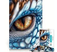Puzzle de 1000 pièces représentant Un œil de Reptile en Gros Plan, idéal pour Adultes et pour développer Son Esprit Un Jeu Calme et Stimulant, Parfait pour Un Cadeau de Noël (38x52cm)