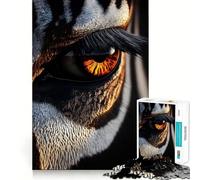 Puzzle de 1000 pièces représentant Un œil de Tigre en Gros Plan saisissant idéal pour Les Adolescents Un Jeu Intelligent pour Partager des Moments de complicité Pièce de Collection aux découpes