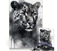 Puzzle de 1000 pièces représentant Un Jaguar Peint à l'aquarelle, idéal pour Les Adolescents Développe la mémoire, Offre Un Moment de détente agréable et des Bords Nets Surprise de Noël (38x26cm)