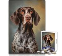 Puzzle de 1000 pièces représentant Un Jeune Braque Allemand à Poil Court Jeu éducatif d'observation et de développement du Sens de l'observation et Symbolique pour Les fêtes 50x75cm