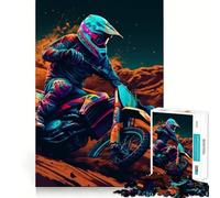 Puzzle de 1000 pièces représentant Un Jeune Homme Faisant du Motocross,idéal pour Adultes Jeu Stimulant l'esprit,Surface Lisse sans bavures,Passe-Temps captivant pour Les Moments de détente (50x75cm)