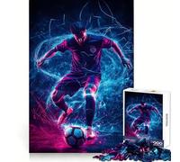 Puzzle de 1000 pièces représentant Un Joueur de Football avec des lumières néon, idéal pour Les Adolescents, Un Jeu d'entraînement cérébral, Un Cadeau Classique Assembler et Partager (50x75cm)