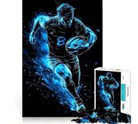 Puzzle de 1000 pièces représentant Un Joueur de Rugby en Mouvement, idéal pour Adultes Améliore la mémoire, détend l'esprit et constitue Une pièce de Collection à Bords Nets (50x75cm)
