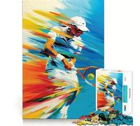 Puzzle de 1000 pièces représentant Un Joueur de Tennis en Mouvement idéal pour Adultes Un Jeu Stimulant pour Les méninges Un Divertissement Silencieux et Une décoration Murale aux découpes précises