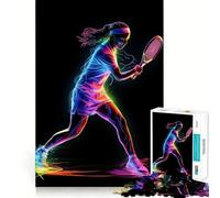 Puzzle de 1000 pièces représentant Un Joueur de Tennis néon, idéal pour Les Adultes Jeu Intelligent et Anti-Stress Assemblage Facile et Surprise Garantie (38x52cm)