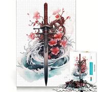 Puzzle de 1000 pièces représentant Un Katana de samouraï, idéal pour Les Adolescents Jeu de logique et de Construction, Silencieux et Amusant, découpe Nette, Un Joli Cadeau (38x26cm)