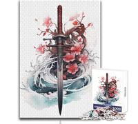 Puzzle de 1000 pièces représentant Un Katana de samouraï, idéal pour Les Adolescents Jeu éducatif de logique et de réflexion Cadeau Parfait pour Toutes Les Occasions Dimensions 50x75cm