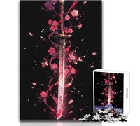 Puzzle de 1000 pièces représentant Un Katana de samouraï:Une activité de détente et de Loisirs Découpe de précision, Bords Lisses Dimensions:38x26cm