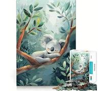 Puzzle de 1000 pièces représentant Un Koala endormi dans Un Eucalyptus, idéal pour Les Adolescents Jeu de logique Simple, Passe-Temps apaisant, découpe Parfaite, Cadeau Classique 50x75cm