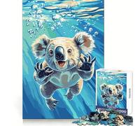 Puzzle de 1000 pièces représentant Un Koala sous-Marin, idéal pour Les Adolescents : Bien-être, détente et Loisirs Un Cadeau touchant aux Bords Nets (50x75cm)