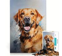 Puzzle de 1000 pièces représentant Un Labrador Retriever Jaune,idéal pour Les Adolescents Stimule la cognition,Amusant et sans pièces détachées Un Moyen captivant de Passer Le Temps (50x75cm)