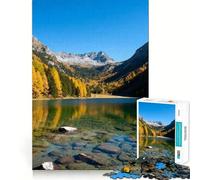 Puzzle de 1000 pièces représentant Un lac Alpin en Automne Exercice Mental Amusant Pièces précises et sans Couture Un Moyen captivant de Passer Le Temps (38x52cm)