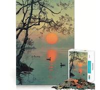 Puzzle de 1000 pièces représentant Un lac au Coucher du Soleil avec des Canards et Un Arbre, idéal pour Les Adolescents et Leurs activités à Domicile Découpe précise, décoration Murale 50x75cm
