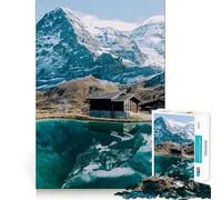 Puzzle de 1000 pièces représentant Un lac de Montagne des Alpes suisses, Un Jeu cognitif pour Adolescents, Un Loisir Doux, Un Motif à Assembler, Une œuvre d'art 50x75cm