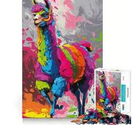 Puzzle de 1000 pièces représentant Un Lama Arc-en-Ciel, idéal pour Les Adultes Jeu d'entraînement cérébral, Image Douce et relaxante Assembler, Joli Cadeau (38x26cm)