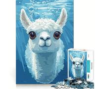 Puzzle de 1000 pièces représentant Un Lama sous-Marin,idéal pour Les Adolescents Jeu Stimulant l'esprit,Assemblage sécurisé et Solide,activité de Partage en Famille (50x75cm)