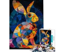 Puzzle de 1000 pièces représentant Un Lapin Abstrait idéal pour Les Adolescents et Les Adultes Jeu Familial Stimulant et de précision Cadeau Parfait (Taille 50x75cm)
