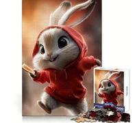 Puzzle de 1000 pièces représentant Un Lapin en Sweat à Capuche avec Une Tartine, idéal pour Les Adolescents Stimule la mémoire, favorise la détente, Finitions soignées et Joyeux Noël (38x52cm)