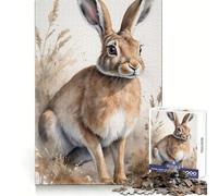 Puzzle de 1000 pièces représentant Un lièvre à l'aquarelle, idéal pour Adultes Un Cadeau attentionné, Parfait pour se détendre et se ressourcer (38x26cm)