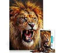 Puzzle de 1000 pièces représentant Un Lion Rugissant, idéal pour Adultes, pour stimuler la mémoire, Jouer en Groupe et créer Un Motif Surprise pour Noël (38x52cm)