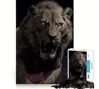Puzzle de 1000 pièces représentant Un Lion Rugissant, Jeu de réflexion pour Adultes, Divertissement paisible, pièce de Collection aux découpes soignées (38x52cm)