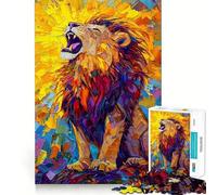 Puzzle de 1000 pièces représentant Un Lion Rugissant, Peint au Couteau Palette, idéal pour Les Adolescents Jeu de réflexion Relaxant, découpe soignée, Cadeau raffiné (38x26cm)