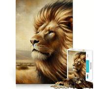 Puzzle de 1000 pièces représentant Un Lion Sauvage (38x52cm) Jeu de résolution de problèmes pour Adultes Qualité Professionnelle Activité de Groupe relaxante en intérieur