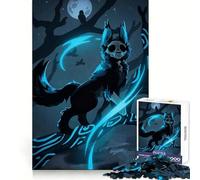 Puzzle de 1000 pièces représentant Un Loup à tête de Mort sur Une Branche Lumineuse, idéal pour Les Adolescents Jeu de logique Claire, Passe-Temps apaisant, découpe Parfaite, Cadeau Classique 38x26cm