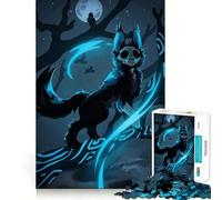 Puzzle de 1000 pièces représentant Un Loup à tête de Mort sur Une Branche Lumineuse idéal pour Les Adolescents Jeu de logique Clair Facile à Assembler et à Utiliser Découpe Parfaite Cadeau