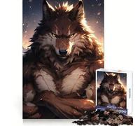 Puzzle de 1000 pièces représentant Un Loup anthropomorphe Adolescent, idéal pour stimuler l'esprit, Jouer en Groupe ou comme Cadeau de fête 50x75cm Découpe de précision