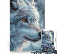 Puzzle de 1000 pièces représentant Un Loup au Regard Intense Idéal pour la réflexion, l'entraînement et Les Loisirs calmes Bords Nets Cadeau touchant (50x75cm)
