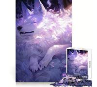 Puzzle de 1000 pièces représentant Un Loup Blanc endormi avec des Marques idéal pour Les Adolescents Jeu de logique Clair Facile à Assembler et à déchiffrer Découpe Parfaite Cadeau d'anniversaire