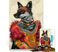 Puzzle de 1000 pièces représentant Un Loup chamanique, idéal pour Les Adolescents Exercice Mental, détente et création pour la liste de souhaits du Père Noël 50x75cm