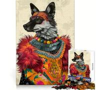 Puzzle de 1000 pièces représentant Un Loup chamanique, idéal pour Les Adolescents Exercice Mental, détente et création pour la liste de souhaits du Père Noël 50x75cm