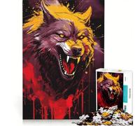 Puzzle de 1000 pièces représentant Un Loup en colère, Jeu éducatif, activités Amusantes à la Maison, Cadeau d'anniversaire, Cadeau de Voyage 50x75cm