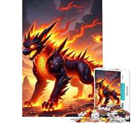 Puzzle de 1000 pièces représentant Un Loup enflammé idéal pour Un Anniversaire Noël ou Tout Simplement pour Toute la Famille (38x52cm) Jeu Amusant et Humoristique pour Les 14 Ans et Plus