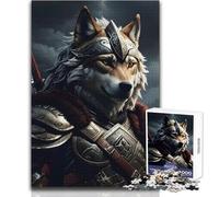 Puzzle de 1000 pièces représentant Un Loup Guerrier en Armure, idéal pour Les Adolescents Jeu ludique et éducatif, Cadeau Unique pour Les fêtes Dimensions:38x26cm