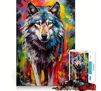 Puzzle de 1000 pièces représentant Un Loup,idéal pour l'entraînement cérébral des Adultes Pièces Robustes et nettes pour Une Pause mentale apaisante (38x52cm)