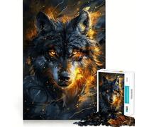 Puzzle de 1000 pièces représentant Un Loup majestueux,idéal pour Adultes Jeu de mémoire,Assemblage précis,sans espaces,activité apaisante pour se détendre (50x75cm)