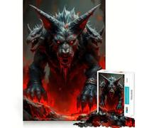 Puzzle de 1000 pièces représentant un loup monstrueux à trois têtes idéal pour adultes Ce puzzle créatif et stimulant à assembler lentement est un véritable cadeau pour les amateurs de mémoire 38x52cm