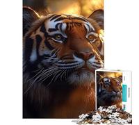 Puzzle de 1000 pièces représentant Un majestueux Tigre baigné de lumière dorée idéal pour Les Adolescents et Les Adultes Jeu de détente et Cadeau Original pour Les Femmes Parfait pour Un Anniversaire