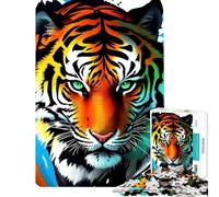 Puzzle de 1000 pièces représentant Un majestueux Tigre de Sibérie Un défi éducatif et Amusant pour Toute la Famille idéal comme décoration Murale Convient aux Personnes de 14 Ans et Plus (38x52cm)