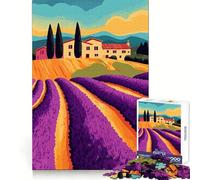Puzzle de 1000 pièces représentant Un manoir dans Les Champs de Lavande toscans, idéal pour Adultes entraînement cérébral, Passe-Temps paisible, découpe Laser, Cadeau Symbolique (38x26cm)
