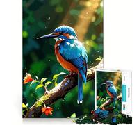 Puzzle de 1000 pièces représentant Un Martin-pêcheur Vibrant sur Une Branche (38x26cm),Jeu de réflexion Stimulant,sans pièces détachées,défi cérébral interactif pour la Maison